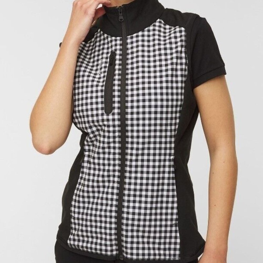 RLX Ralph Lauren Techy Terry Black Gingham Golf Vest